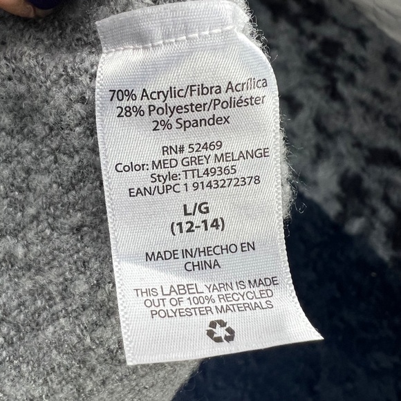 🔥2/$10 |•TIME AND TRU•| Grey V-Neck Balloon Sleeve Sweater Size Large - Picture 5 of 10